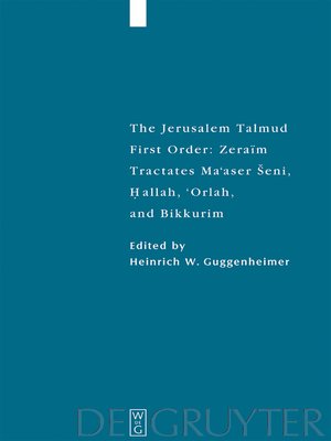 cover image of Tractates Ma'aser Seni, Hallah, 'Orlah, and Bikkurim